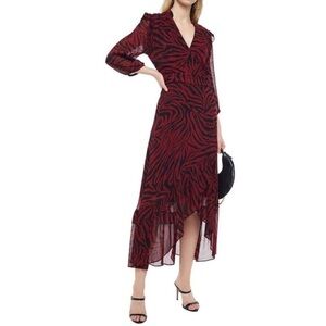 BA&SH Selena Crimson Dress Size 1/S $420 MSRP AS IS